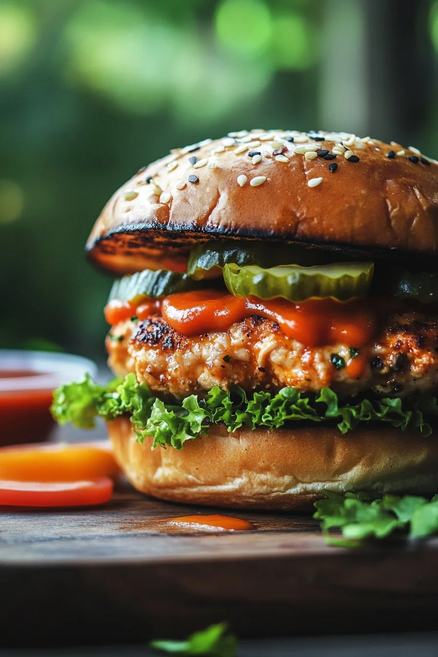 Buffalo Ground Chicken Burger Recipe