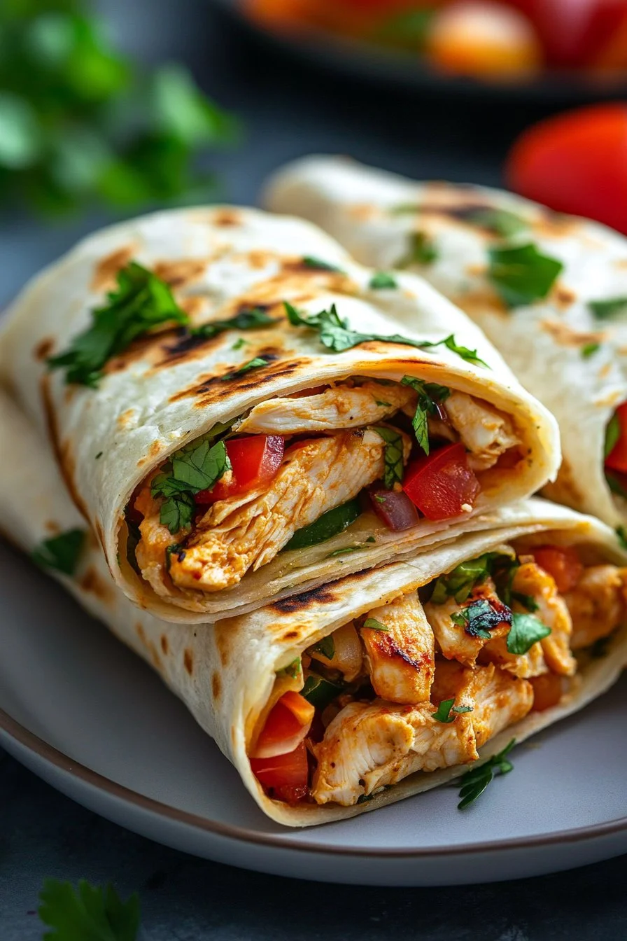 Cheesy Chicken Garlic Wraps