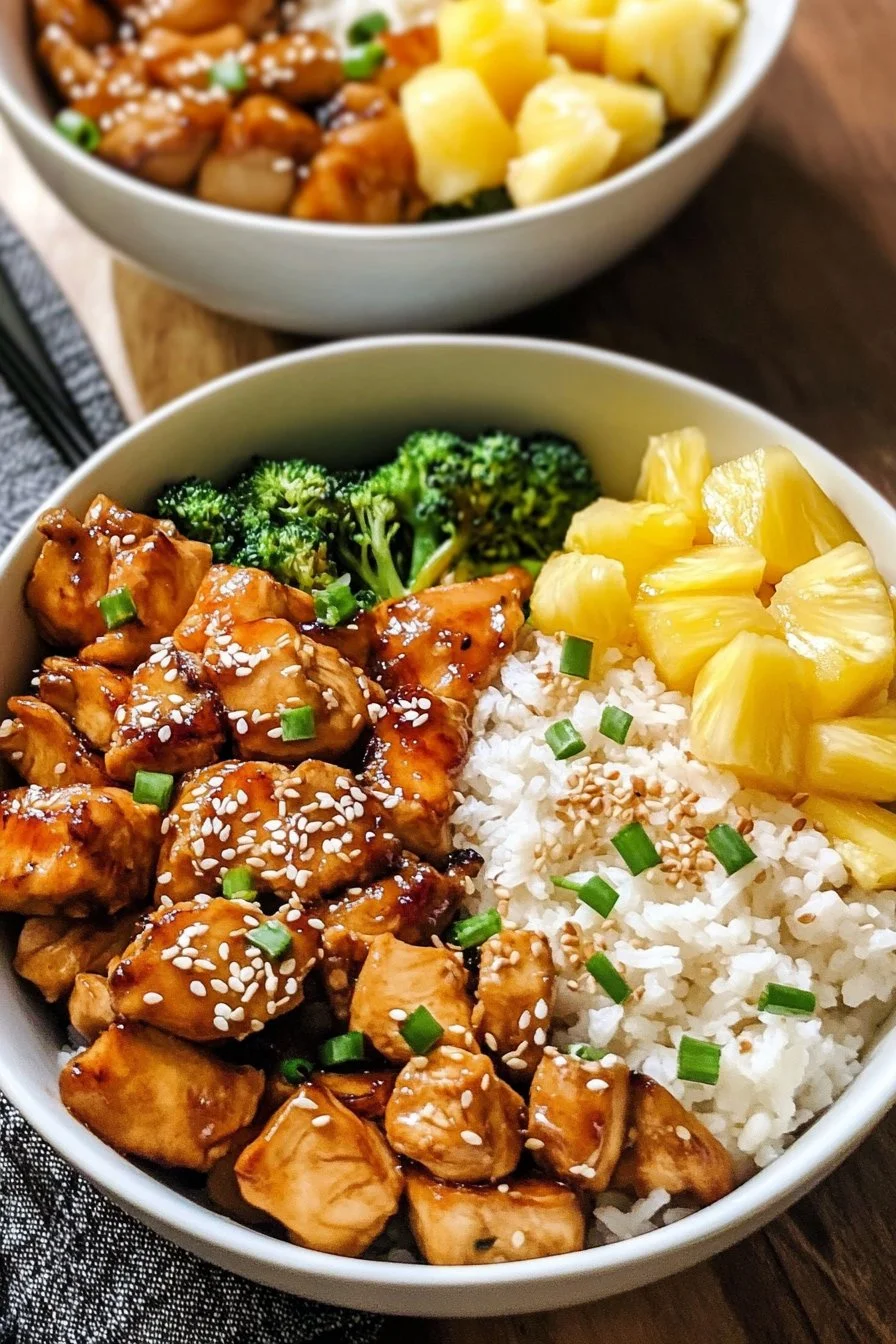 Chicken Teriyaki Pineapple Bowls Recipe