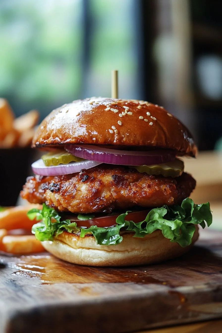 Crispy hot honey chicken burgers 🤤