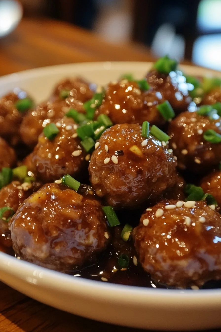 Crockpot Pineapple Teriyaki Meatballs