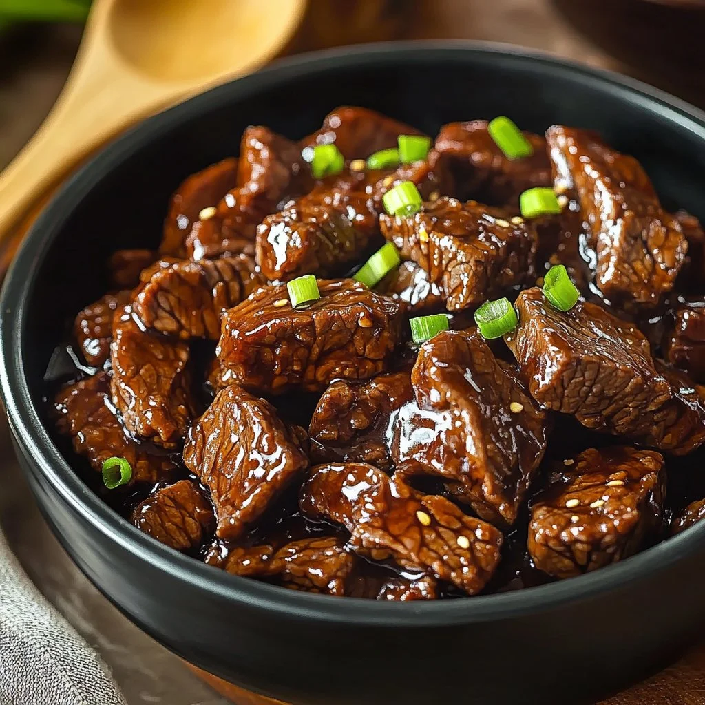 A delicious plate of easy beef teriyaki served with vegetables and rice.