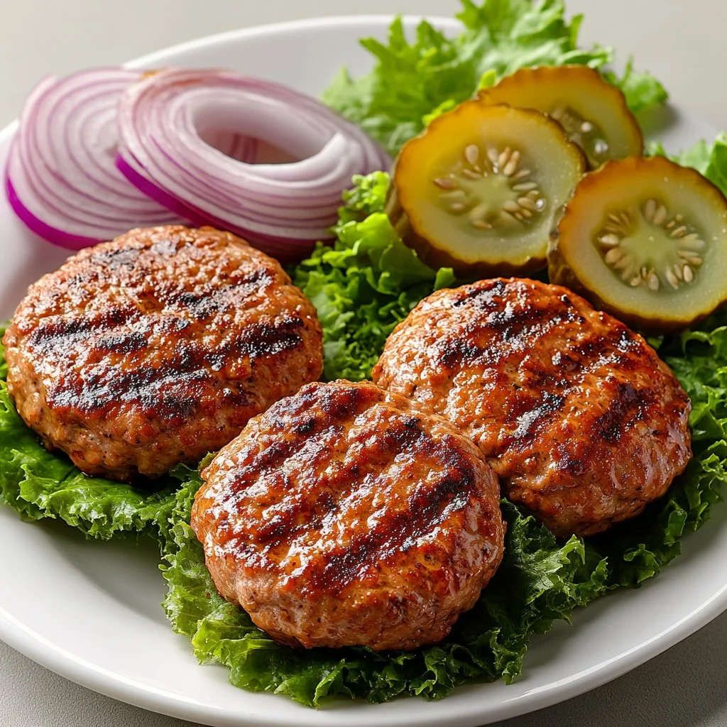 Juicy easy healthy turkey burger served with fresh toppings and sides