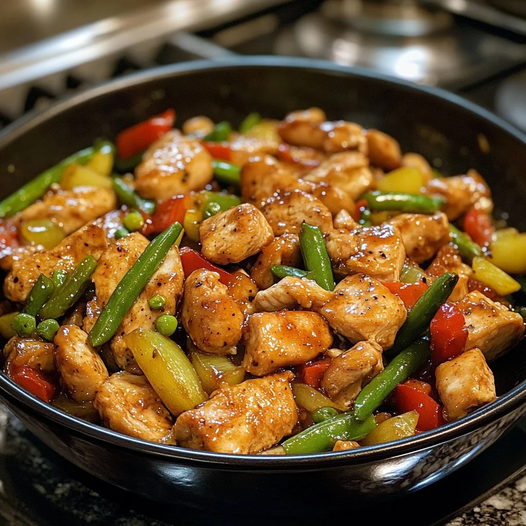 Delicious easy teriyaki chicken stir fry served in a bowl