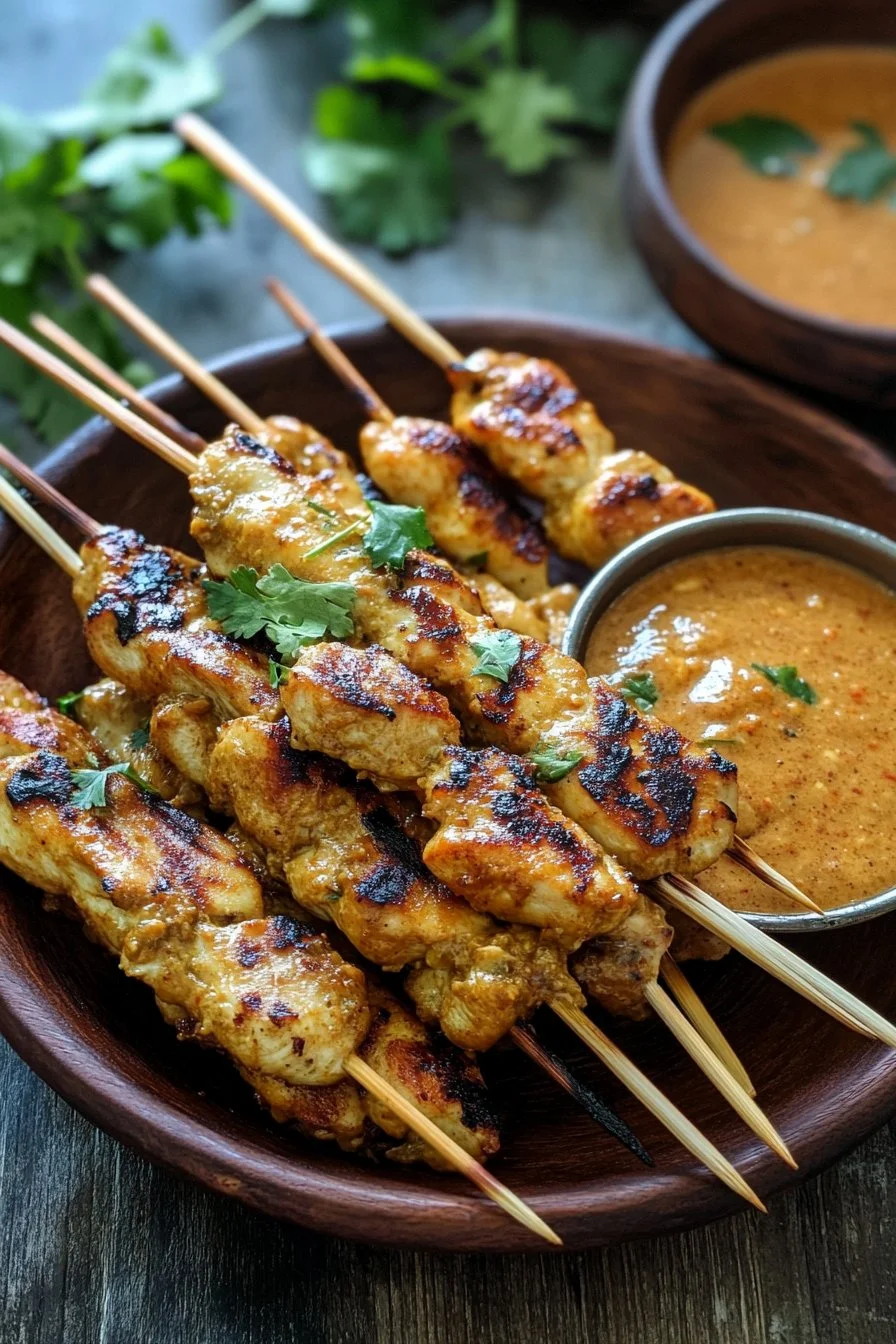 Easy Thai Chicken Satay with Peanut Sauce