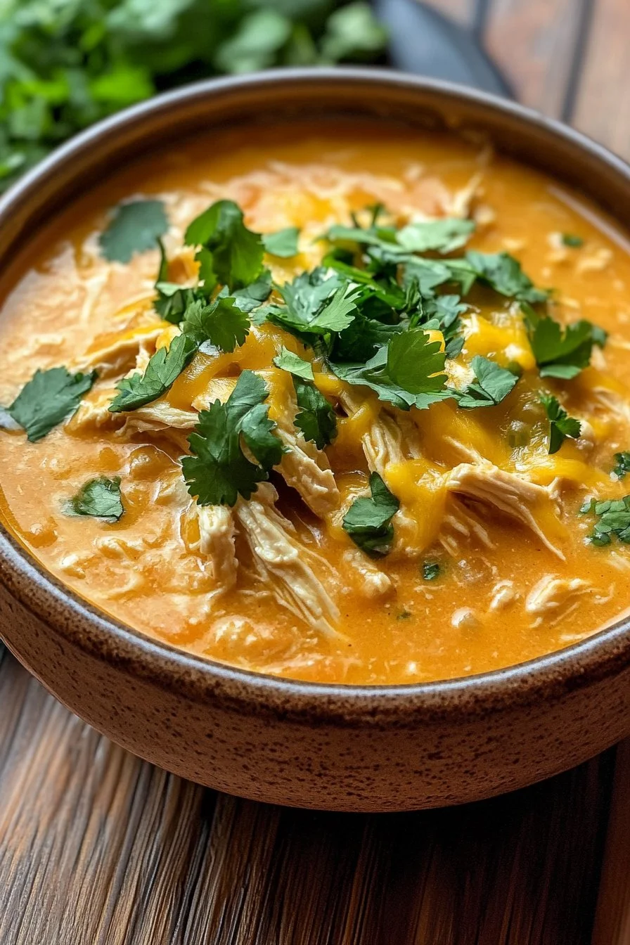 Green Chicken Enchilada Soup - Creamy and Cheesy!