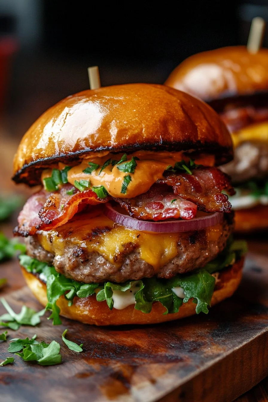 Ground Chicken Burgers with Bacon