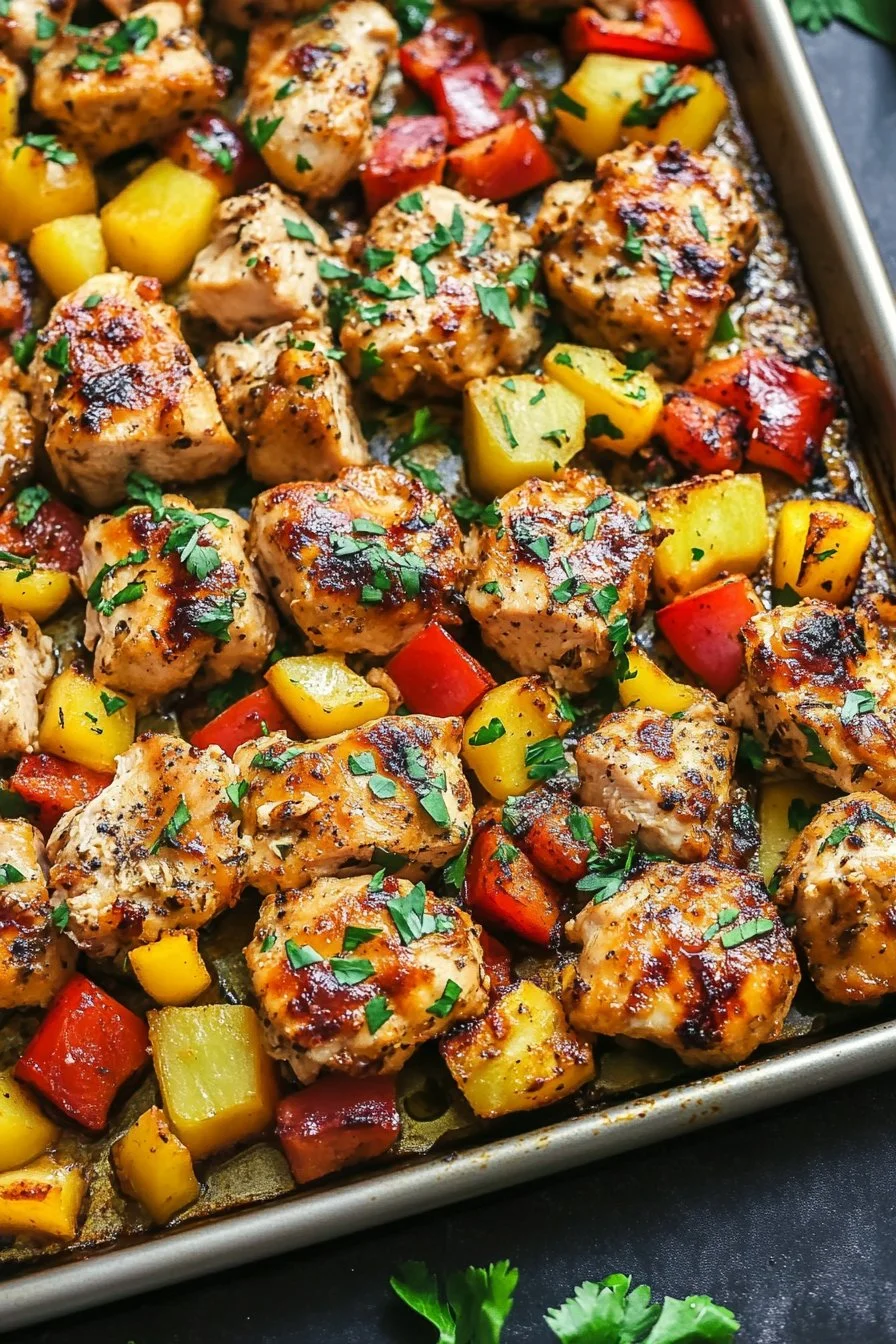 Hawaiian Chicken Sheet Pan Dinner