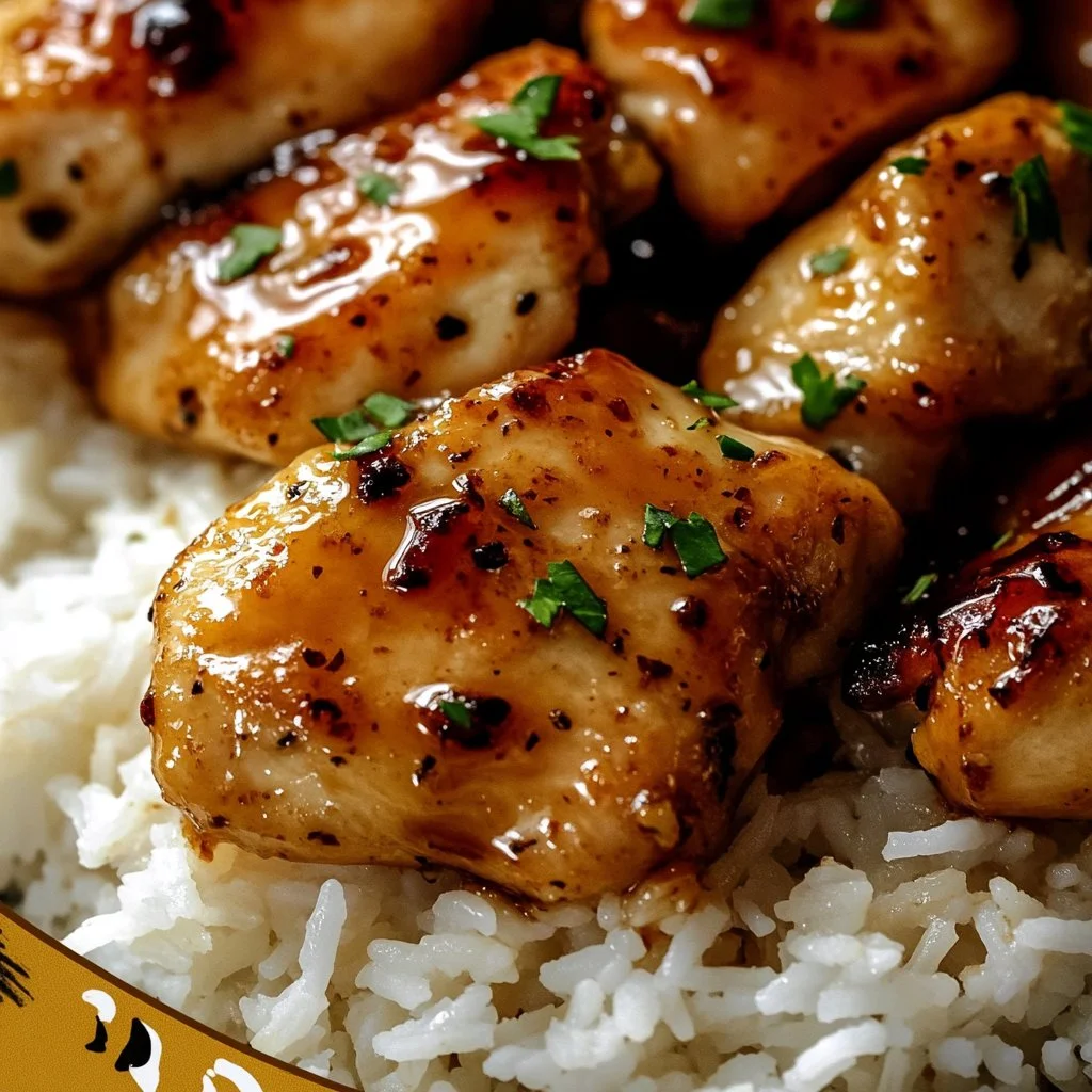 Honey Garlic Chicken Breasts served with vegetables on a plate