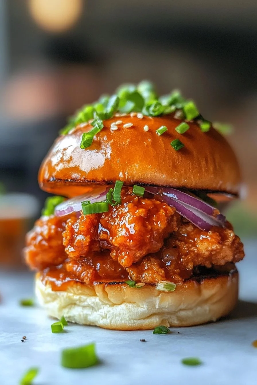 Hot honey butter chicken sandwich