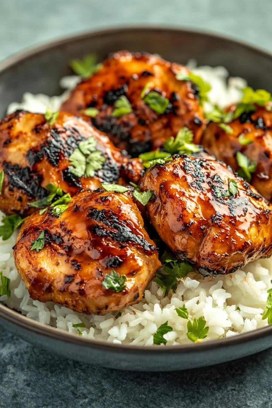 Island Glazed Chicken and Coconut Rice - Tropical Recipe