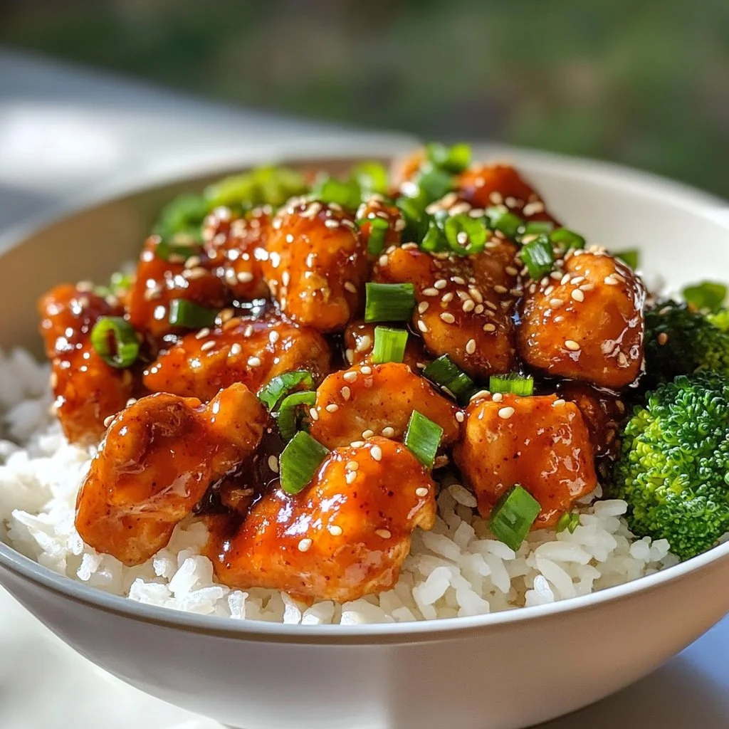 Plate of crispy Korean Chicken garnished with sesame seeds and green onions