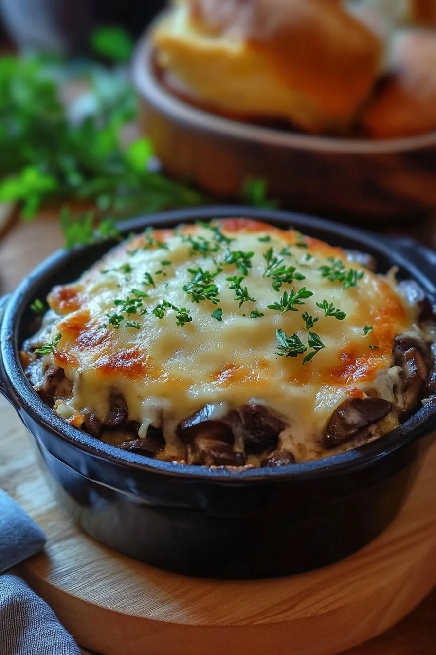 Mushroom and Swiss Burger Casserole: Comfort in Every Bite
