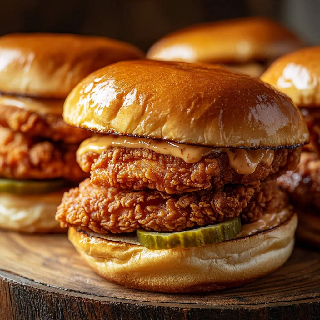 Popeyes buttermilk fried chicken sandwich with spicy mayo and fresh ingredients