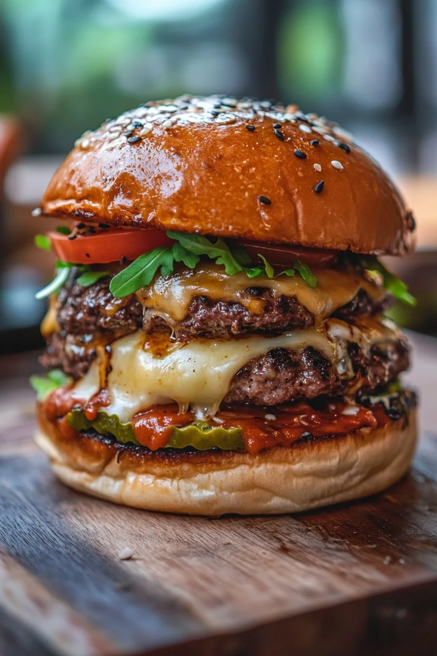 Smoked Cajun Cheese Burgers