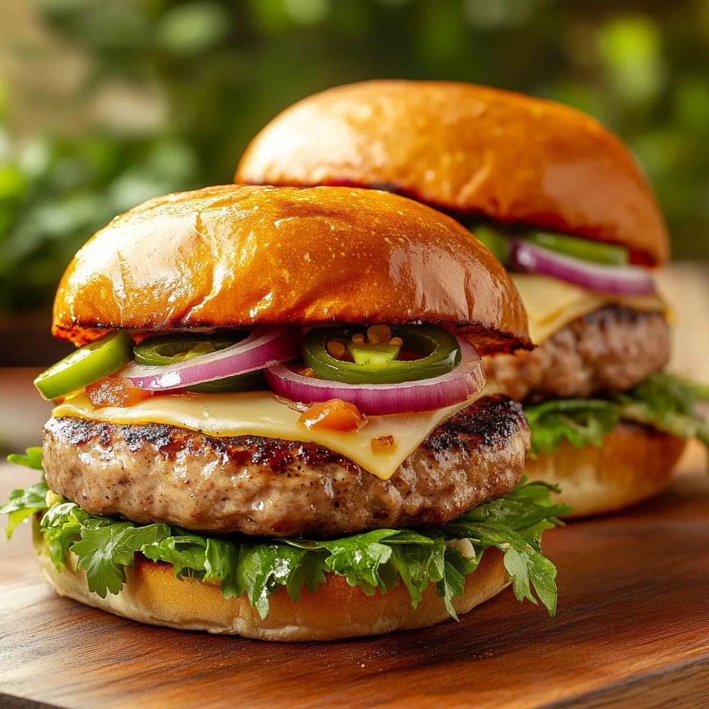Spicy Southwest Turkey Burgers served with toppings and sides