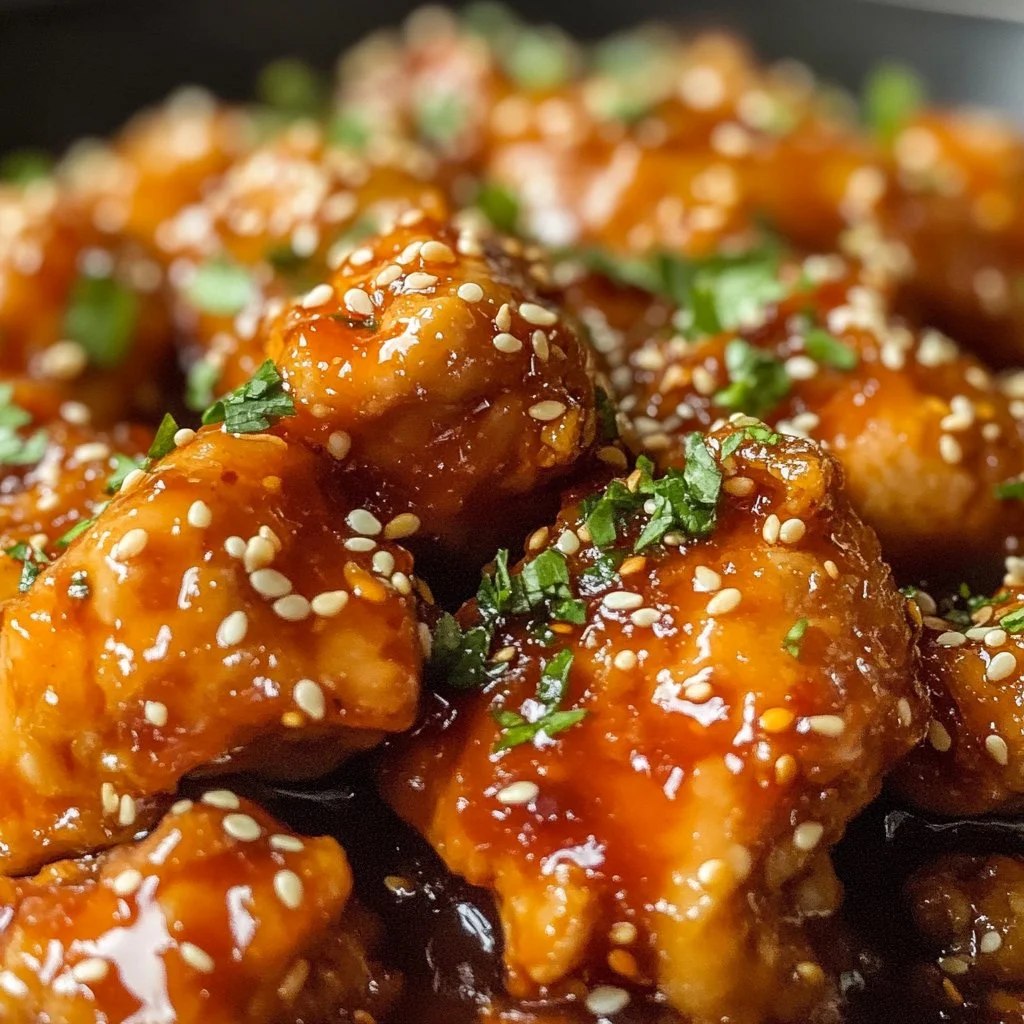 Delicious Sweet Chili Chicken dish topped with fresh herbs and spices