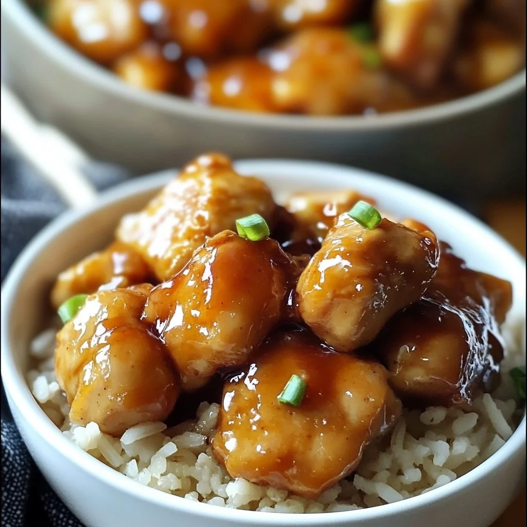 Delicious Sweet Hawaiian Chicken garnished with tropical fruits