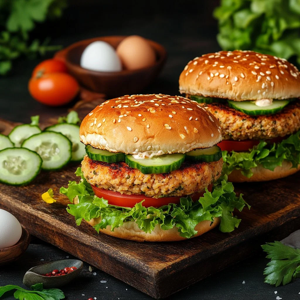 Delicious and juicy turkey burgers served with fresh toppings