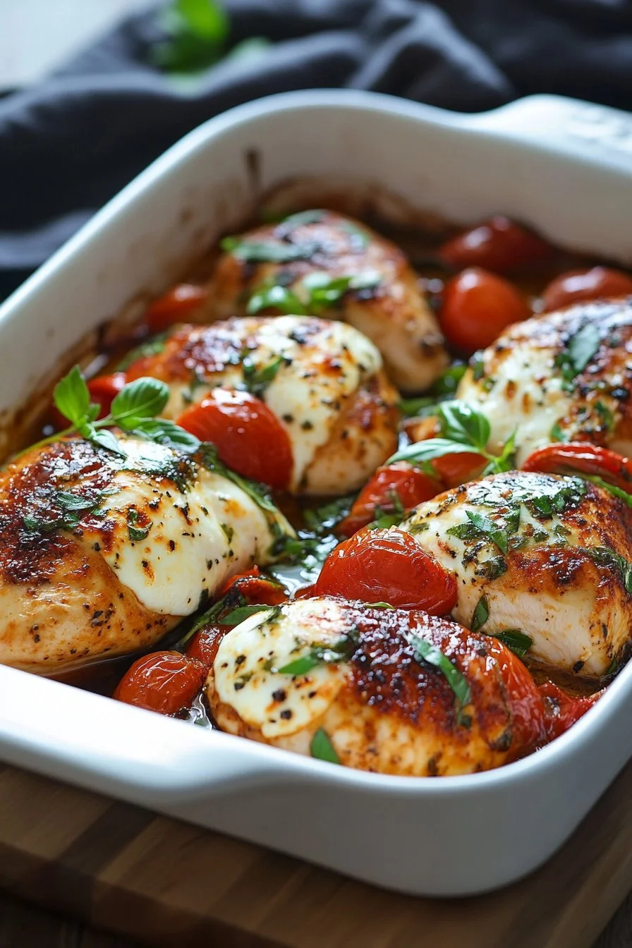 Balsamic Baked Chicken Breast with Mozzarella Cheese Recipe