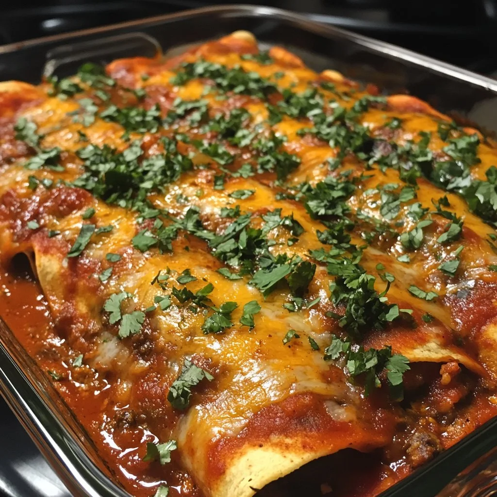 Delicious birria enchiladas served with sauce and garnished with onions and cilantro