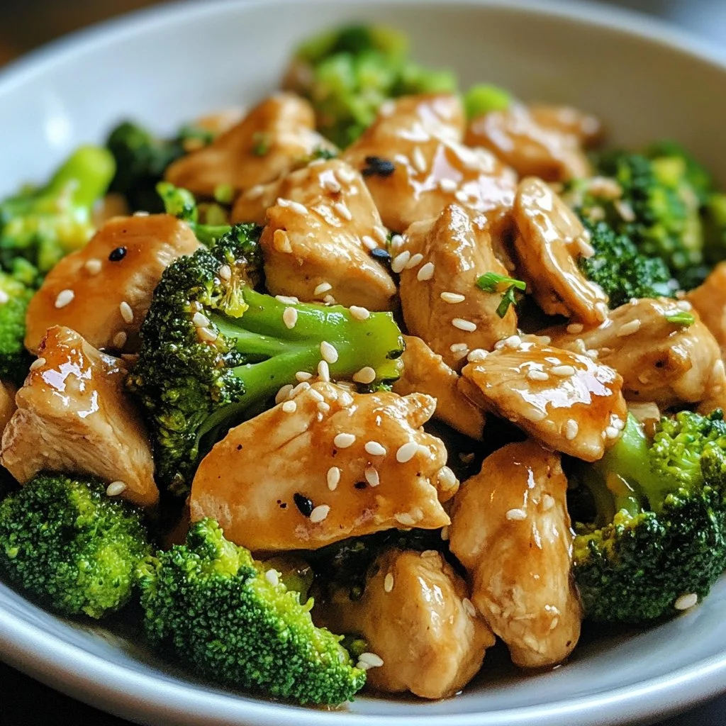 Delicious Chicken and Broccoli Stir-Fry served in a bowl