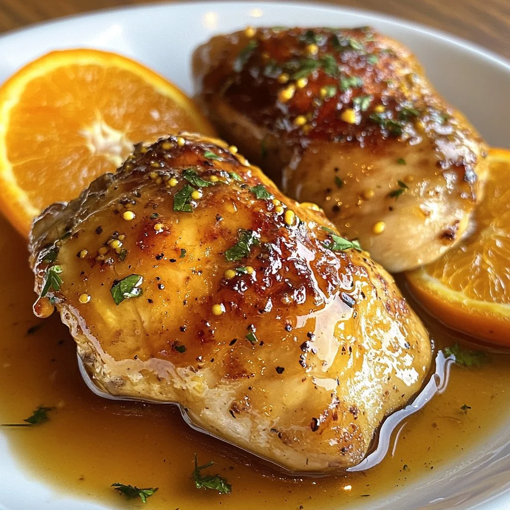 Delicious chicken breast with honey and orange mustard recipe