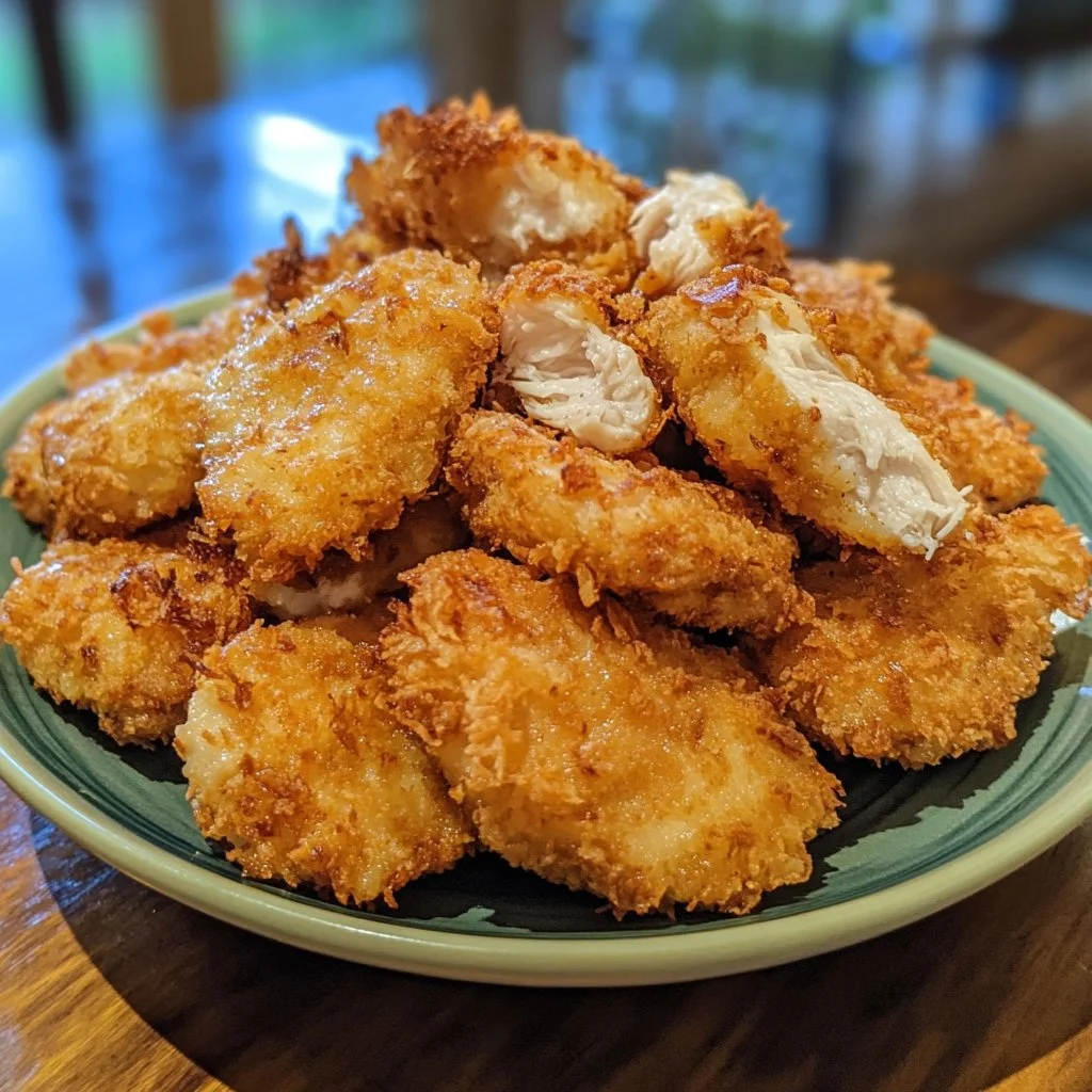 Delicious Coconut Chicken dish garnished with fresh herbs