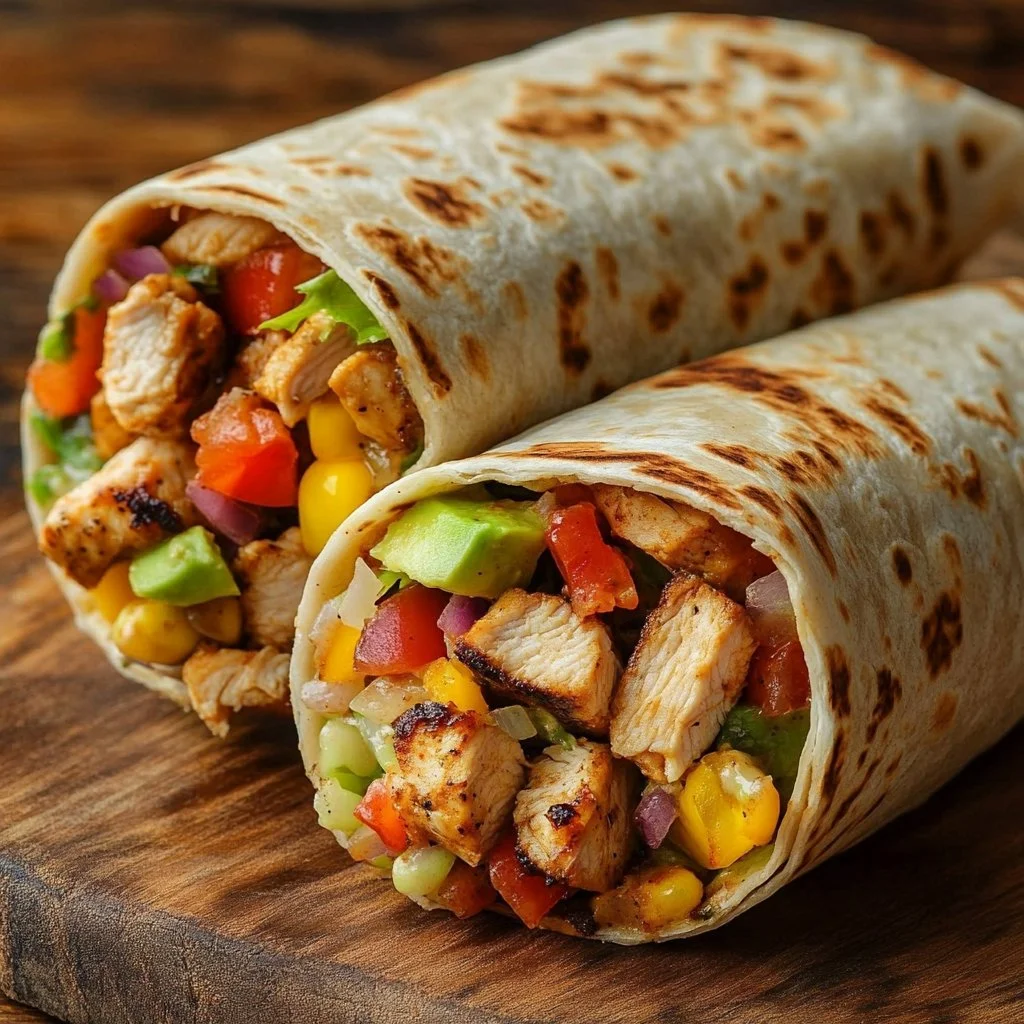 Copycat Chipotle ranch grilled chicken burrito on a plate