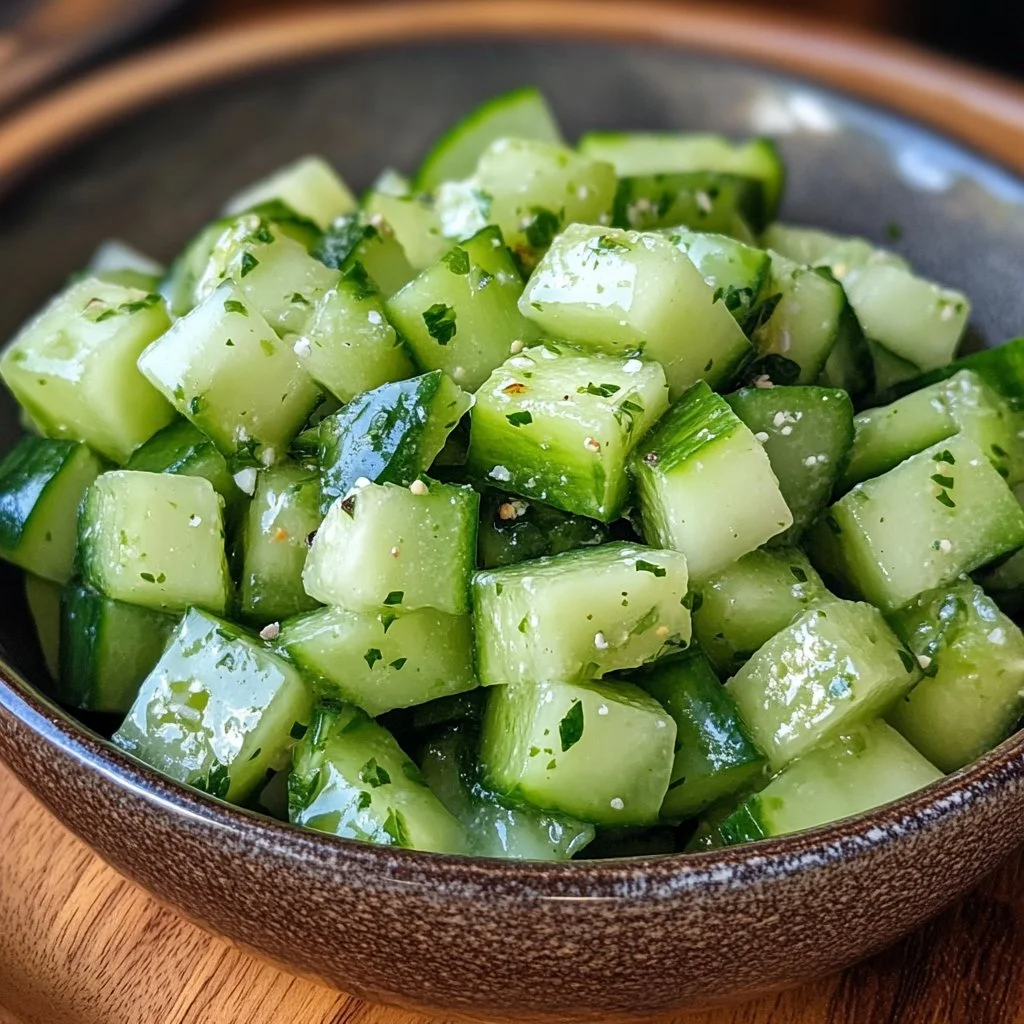 Cucumber Ranch Crack Salad with fresh cucumbers and creamy dressing
