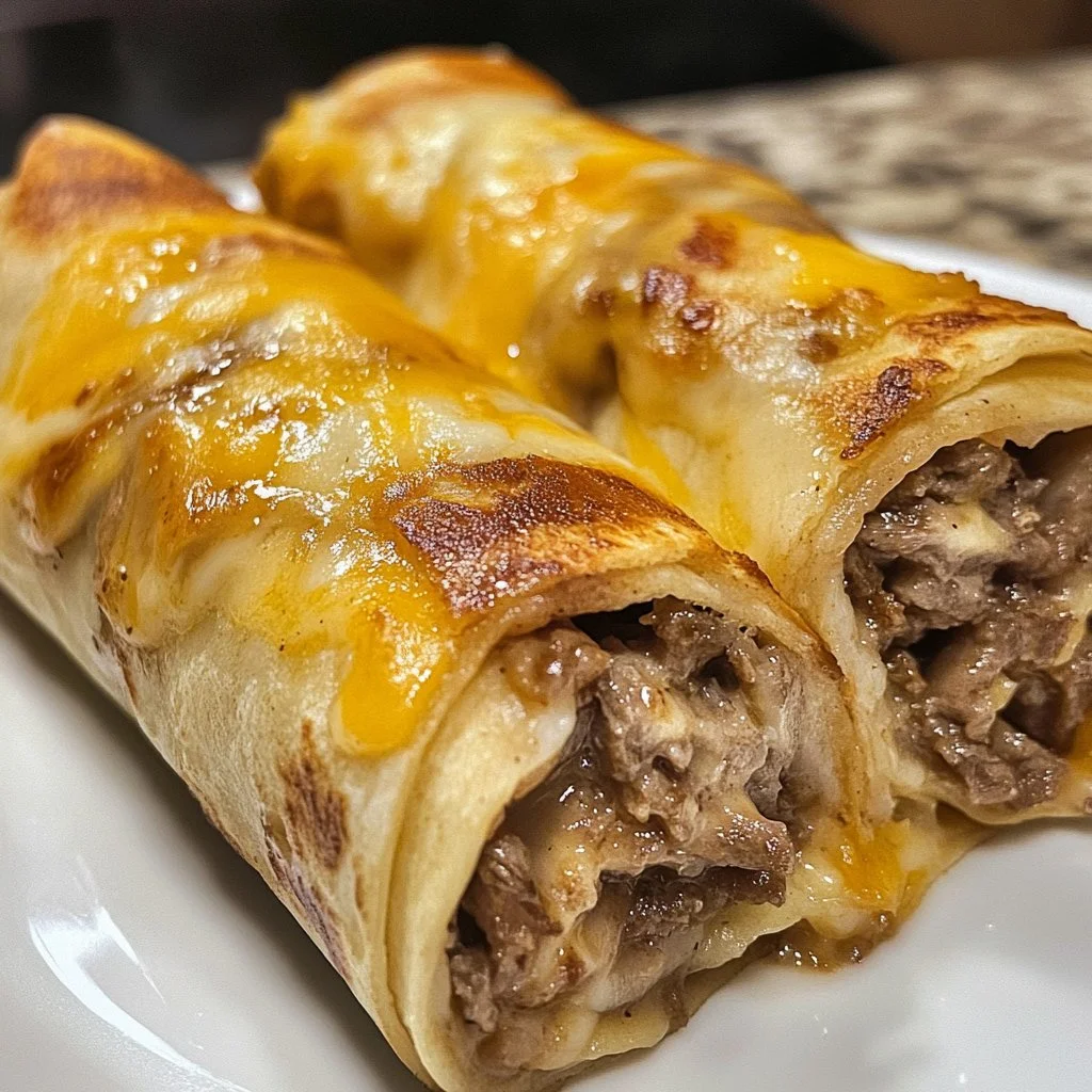 Delicious French Dip Tortilla Roll Ups served with dipping sauce.