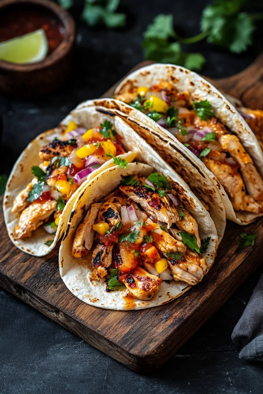 Garlic Butter Honey BBQ Chicken Tacos: Sweet, Savory & Irresistible!