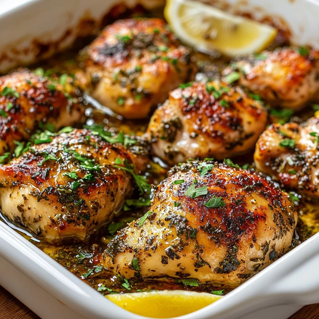 Marinated Greek chicken ready to grill with Mediterranean herbs and spices