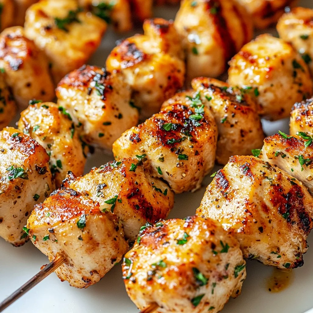 Grilled Garlic Parmesan Chicken plated with herbs and spices
