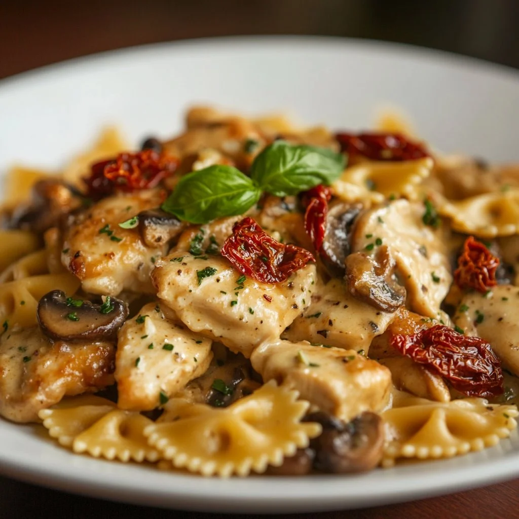 Delicious Chicken Pasta Milano served at Macaroni Grill, featuring creamy sauce and fresh ingredients.