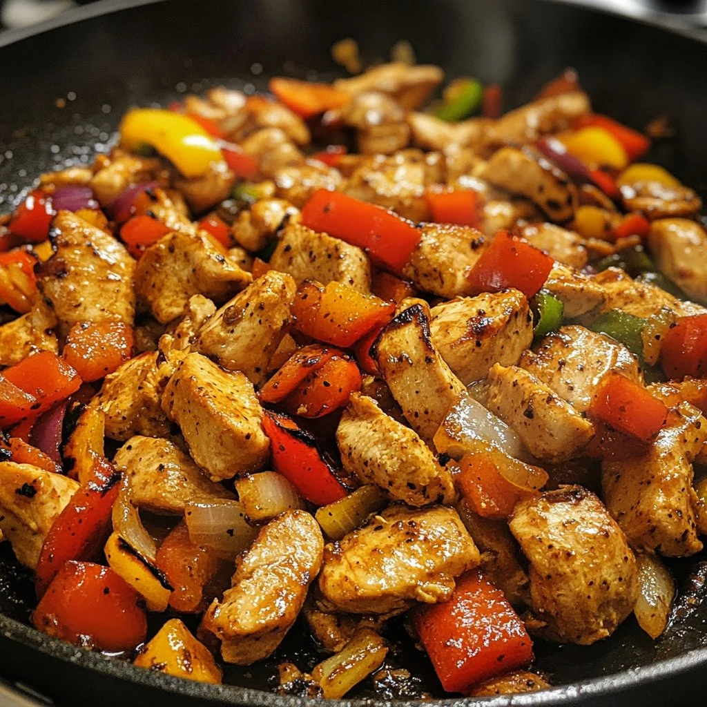 Delicious Mediterranean Chicken Stir Fry with vegetables and herbs