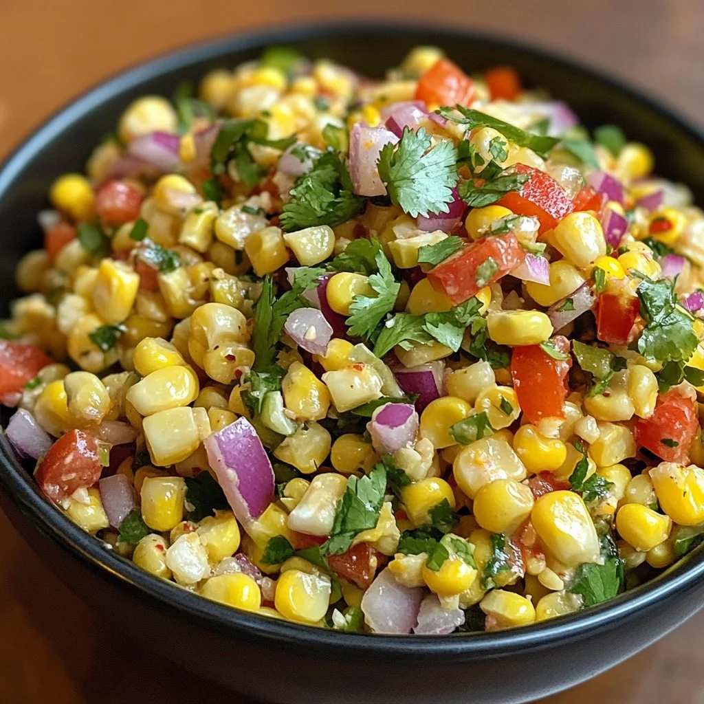 Delicious Mexican Street Corn Salad with fresh ingredients and vibrant colors