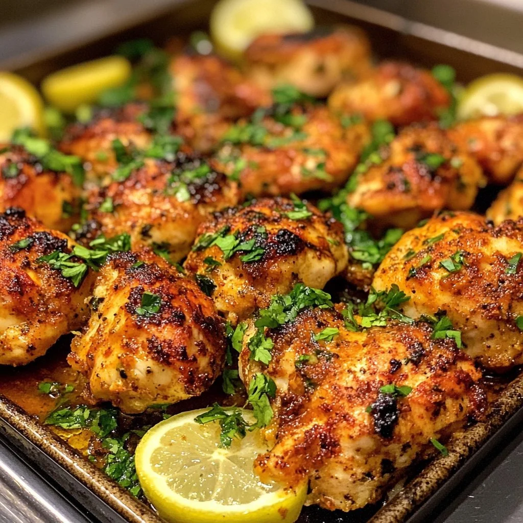 Delicious Moroccan spiced chicken pastries on a platter.