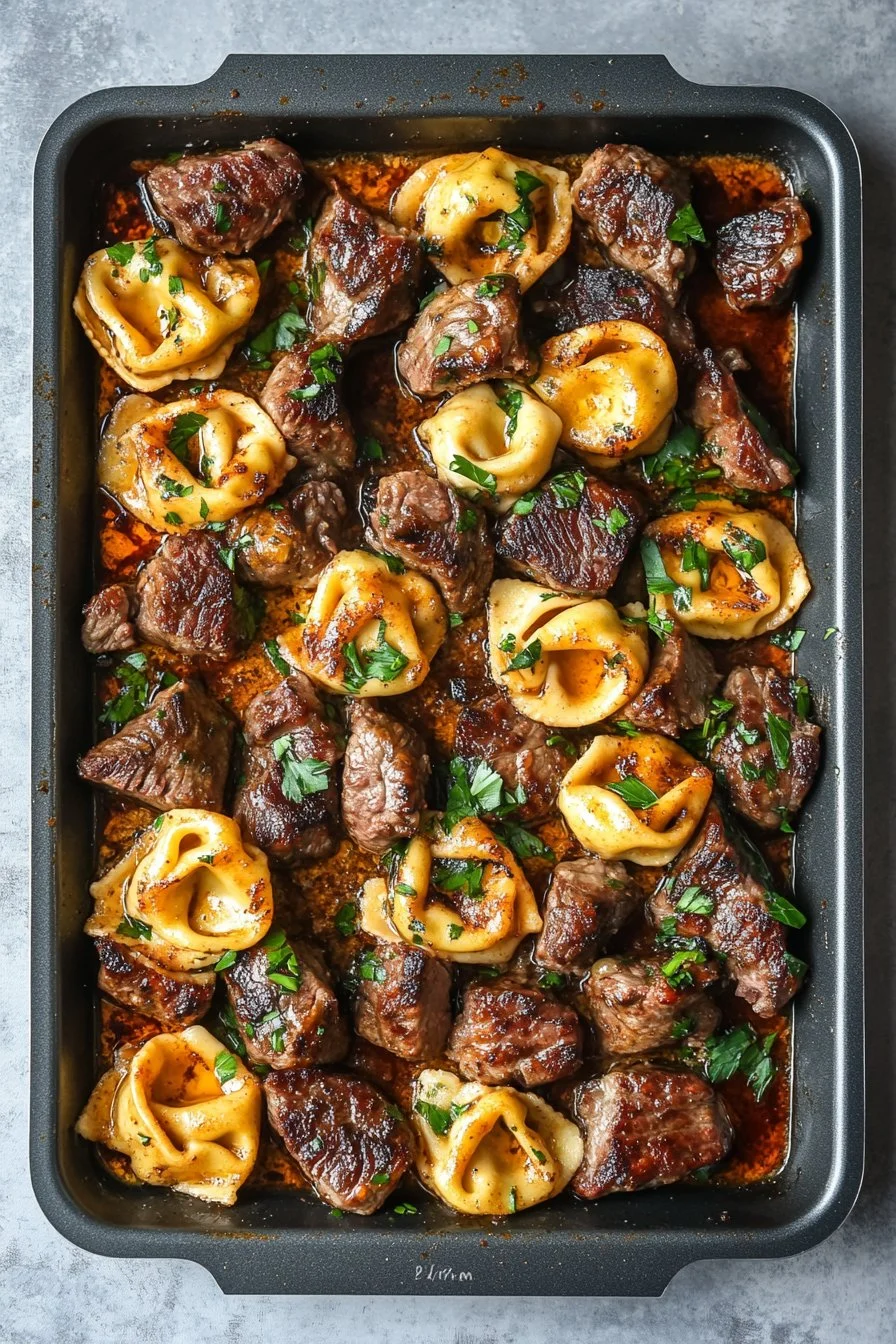 One-Pan Cowboy Butter Tortellini Steak Bites Recipe