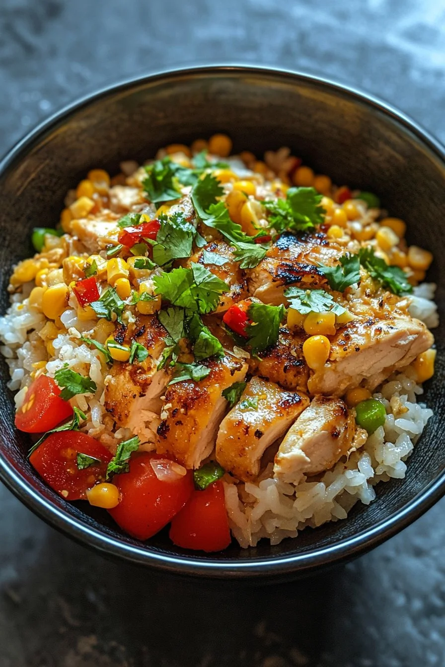 Street Corn Chicken Rice Bowl