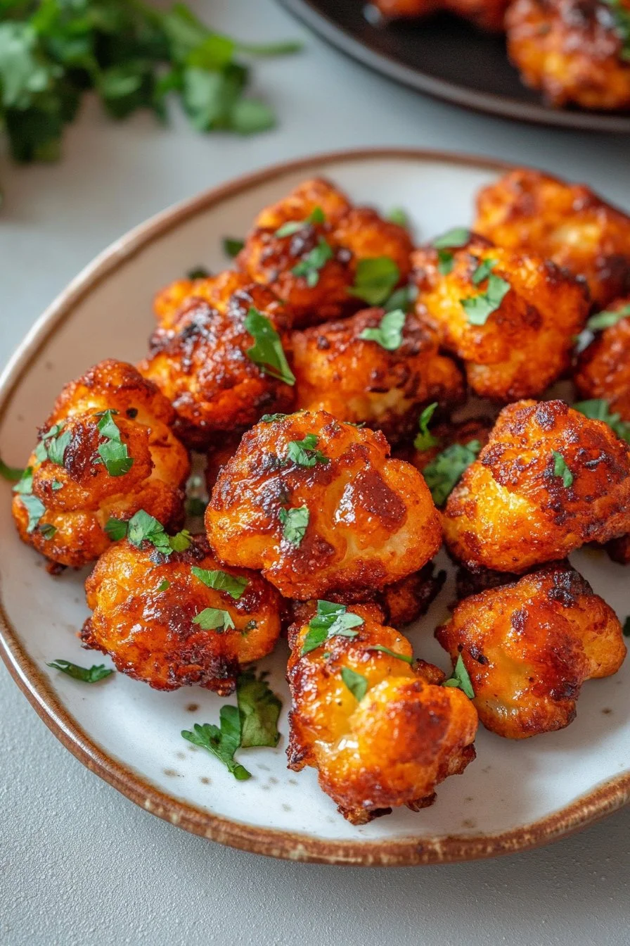 Sweet and Spicy Baked Cauliflower Bites