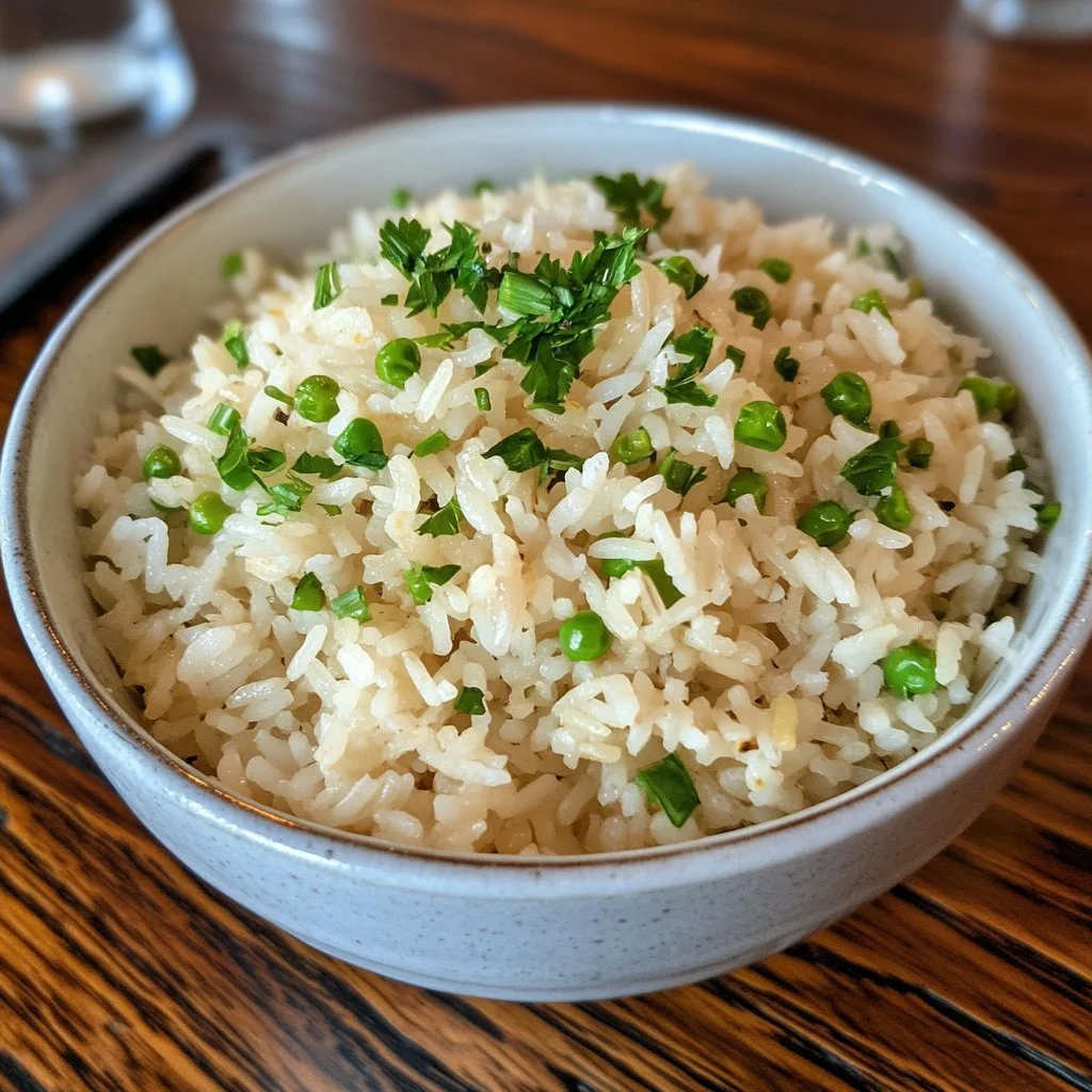 Texas Roadhouse Rice served in a bowl with seasonings and herbs