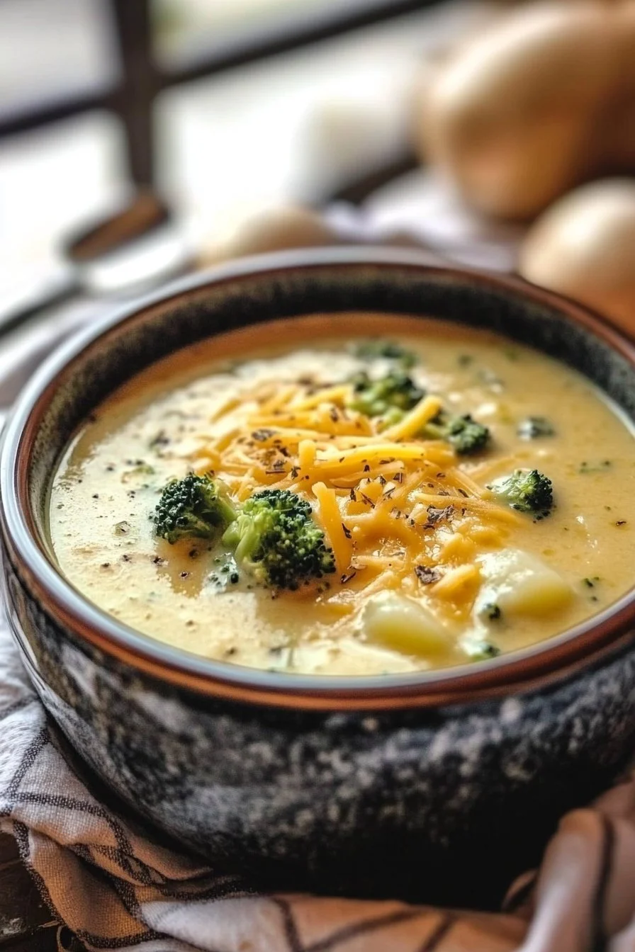 The Best Broccoli Potato Cheese Soup Recipe