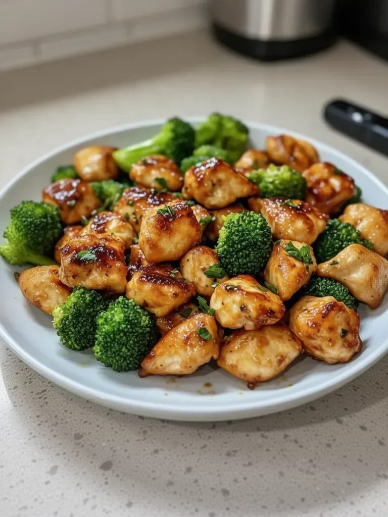Air Fryer Chicken Bites and Broccoli