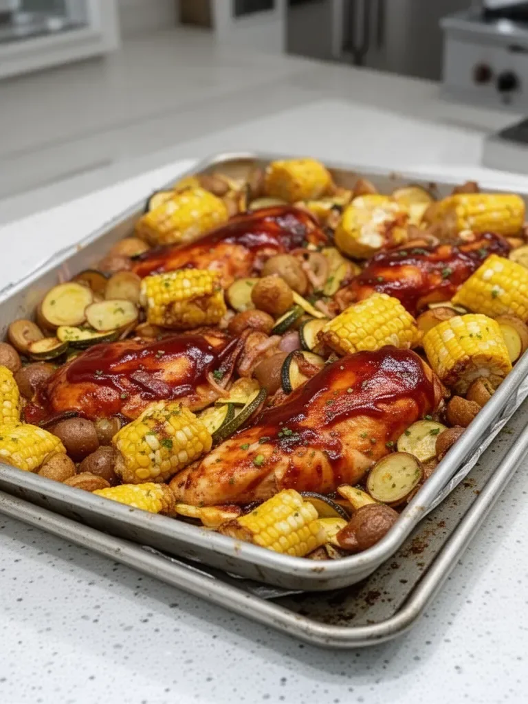 BBQ Chicken Sheet Pan Meal
