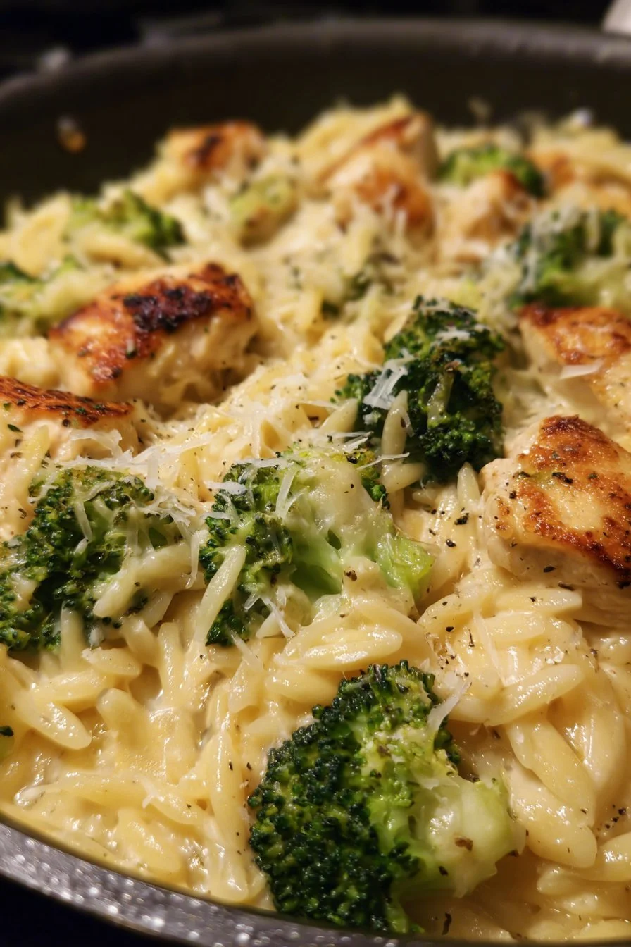 Cheesy Chicken Broccoli Orzo