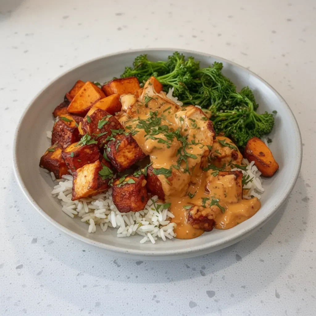 Delicious Chicken and Sweet Potato Bowls ready for a healthy meal
