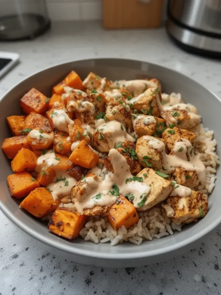 Chicken and Sweet Potato Rice Bowl