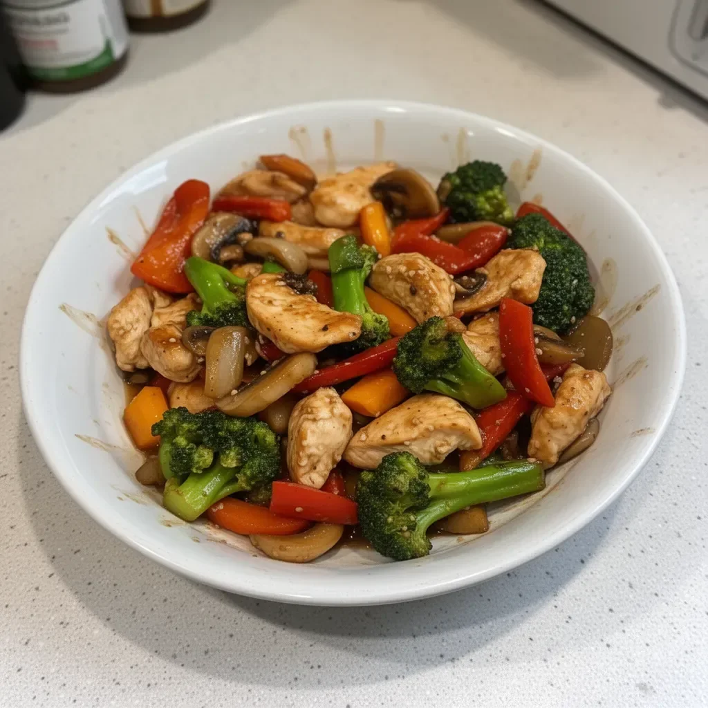 Clean Eating Chicken Veggie Stir Fry with colorful vegetables and tender chicken