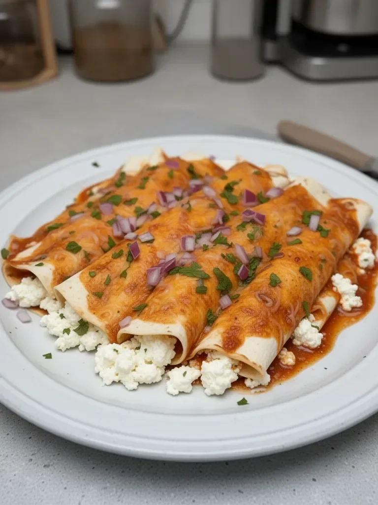 Cottage Cheese Chicken Enchiladas (High Protein)